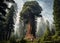 Ancient Giant sequoia tree. Generate Ai