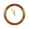 An ancient gold clock face with golden roman numbers on white background in format. New Year Concept Icon