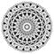 Ancient Gothic ornament mandala on white