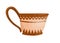 Ancient grecian ornamented jug with handle. Old greek pottery decorated with hellenic ornaments. Flat vector cartoon