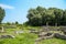 Ancient Greece city Dion. Ruins of House of Dionysos. Archaeological park of sacred city of Macedon