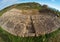 Ancient Greek amphitheater fisheye view