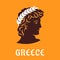 Ancient greek athlete in winner olive wreath
