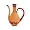 Ancient greek clay amphora with spout and handle vector flat illustration. Antique grecian vase decorated by hellenic