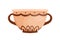 Ancient greek clay pot with handles vector flat illustration. Traditional antique pottery decorated by Hellenic