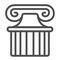 Ancient greek column line icon, theater concept, part of antique greek pillar vector sign on white background, outline