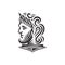 Ancient Greek Figure Face Head Statue Sculpture Logo design, Elegance logo apollo God wearing leaf crown, line linear illustration