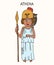 Ancient Greek goddess Athena cartoon