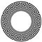 Ancient Greek key black frame pattern, round antique border from Greece