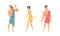 Ancient Greek people in traditional clothes set. Greek gods cartoon vector illustration