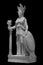 Ancient Greek Roman statue of goddess Athena god of wisdom and the arts historical sculpture isolated on black. Marble