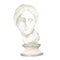 Ancient greek sculpture Venus goddess head, Watercolor Antique Greece mythology statues bust hand drawn illustration