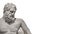 Ancient Greek statue of powerful Hercules, or Heracles, closeup, isolated at white background. Concept fitness, health and sport