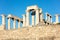 An ancient Greek temple dedicated to the goddess Aphai in Greece on the island of Aegina