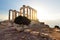 The Ancient Greek temple of Poseidon at Cape Sounion, one of the major monuments of the Golden Age of Athens