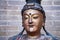 Ancient guanyin statue face detail