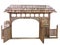 Ancient handmade wooden gate decorated with pattern isolated over white