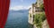 Ancient hermitage and monastery of Santa Caterina - Saint Catherine - on the cliffs of Lake Maggiore Italy - Switzerland - Europe