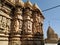 Ancient hindu temple of north india. Stone carved statues, idols and designs. Erotic artwork on temple walls.