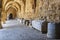 Ancient, historical artifacts in the courtyard of the archaeological museum. Rhodes, Greece