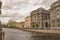 Ancient historical buildings standing along the Kryukov canal embankment.