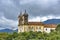 Ancient historical church high in one of the several mountains of the city of Ouro Preto