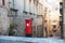 Ancient historical island Malta. Red phone booth