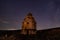 Ancient historical mausoleums complex of of the 16th century at starry night. District of Shemakhy city, Azerbaijan