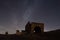 Ancient historical mausoleums complex of of the 16th century at starry night. District of Shemakhy city, Azerbaijan