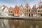 Ancient houses at a canal in Bruges