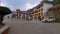 Ancient huge colorful buddhist monastery at morning from different perspective