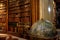 Ancient huge globe standing in the main hall of the National Austrian Library in the Hofburg Palace