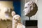 Ancient Illyrian sculptures displayed in National Historical Museum of Tirana