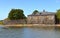 Ancient impregnable walls and house of Suomenlinna fortress. Helsinki, Finland