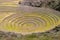 Ancient Inca circular agricultural terraces at Moray used to study the effects of different climatic conditions on crops.