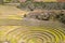 Ancient Inca circular agricultural terraces at Moray used to study the effects of different climatic conditions on crops.