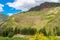 Ancient Inca circular terraces in Sacred Urubamba Valley of Incas, Peru