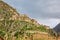 Ancient Inca circular terraces in Sacred Urubamba Valley of Incas, Peru