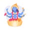 Ancient Indian Hindu Vishnu God and Deity Vector Illustration