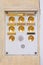 Ancient intercom in Venice with golden buttons and blank plates