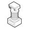 Ancient Ionic pillar icon, outline style