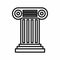 Ancient Ionic pillar icon, outline style