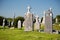 Ancient irish christian cemetery, tombstones together