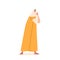 Ancient Israelite Woman Standing With Joined Hands, Expressing Fervent Emotion Or Prayer, Cartoon Vector Illustration