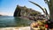 Ancient Italian Argonese castle romantic view, sightseeing on Ischia, travel