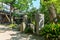 Ancient Japanese Buildings and Japanese Garden in Shitennoji Temple in Osaka, Japan