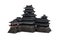 Ancient Japanese medieval castle. 3D rendering isolated on white background with clipping path