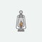 Ancient kerosene oil lamp colored icon. One of the Halloween collection icons for websites, web design, mobile app