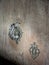 Ancient Keyholes on a wooden door