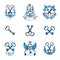 Ancient Keys emblems set. Heraldic Coat of Arms decorative logos
